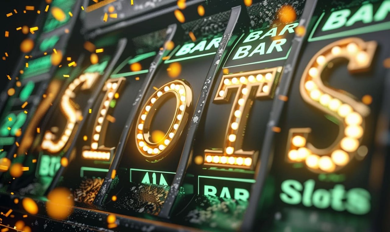 Mobile slot gaming interface showing colorful reels and betting options